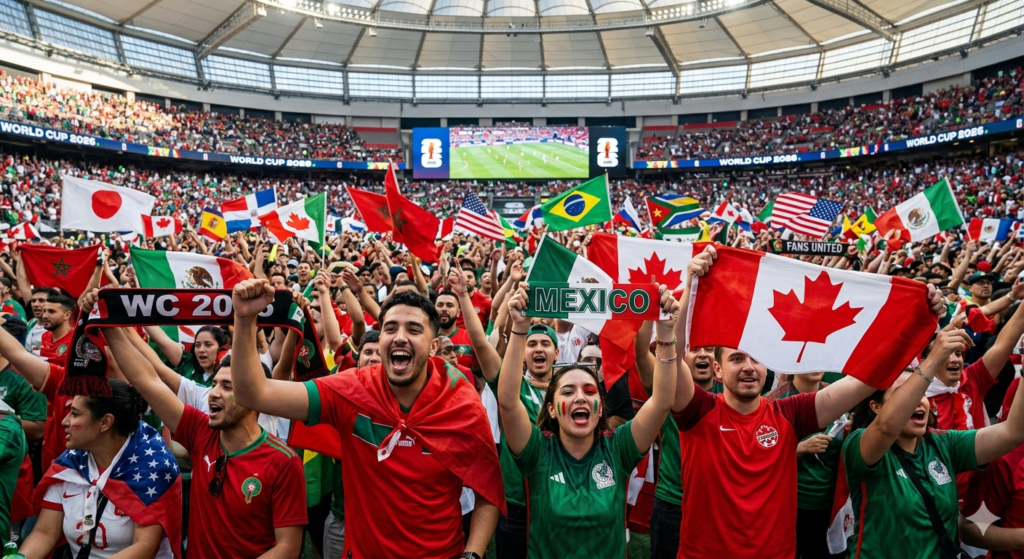 A packed stadium during an official tournament play for the trending topics of the 2026 FIFA World Cup.