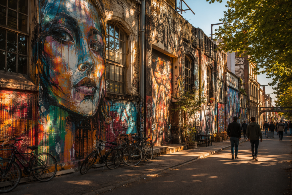 Berlin on a budget — Friedrichshain street art representing the city's alternative, budget-friendly nightlife culture
