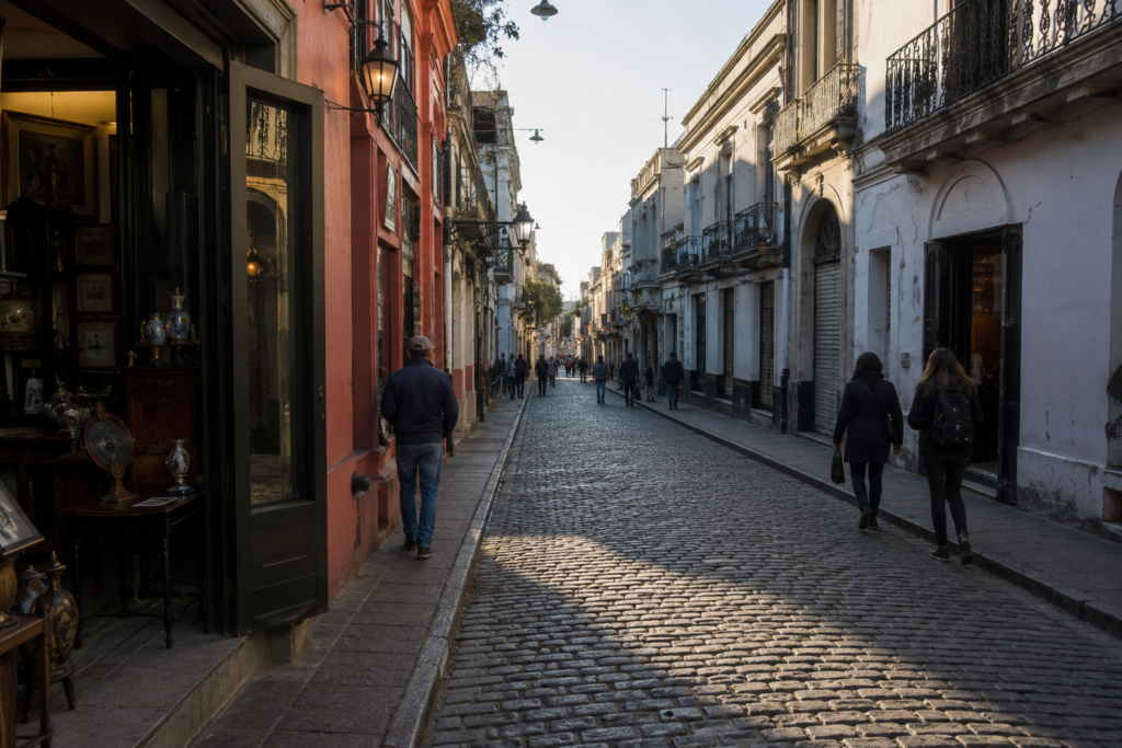 Buenos Aires on a budget — San Telmo cobblestone street representing the city's most budget-friendly historic neighborhood
