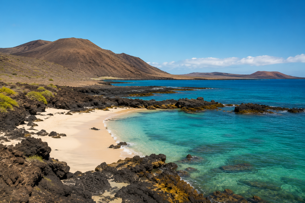 Cape Verde travel guide — volcanic coastline and turquoise Atlantic water representing the archipelago's dramatic landscape
