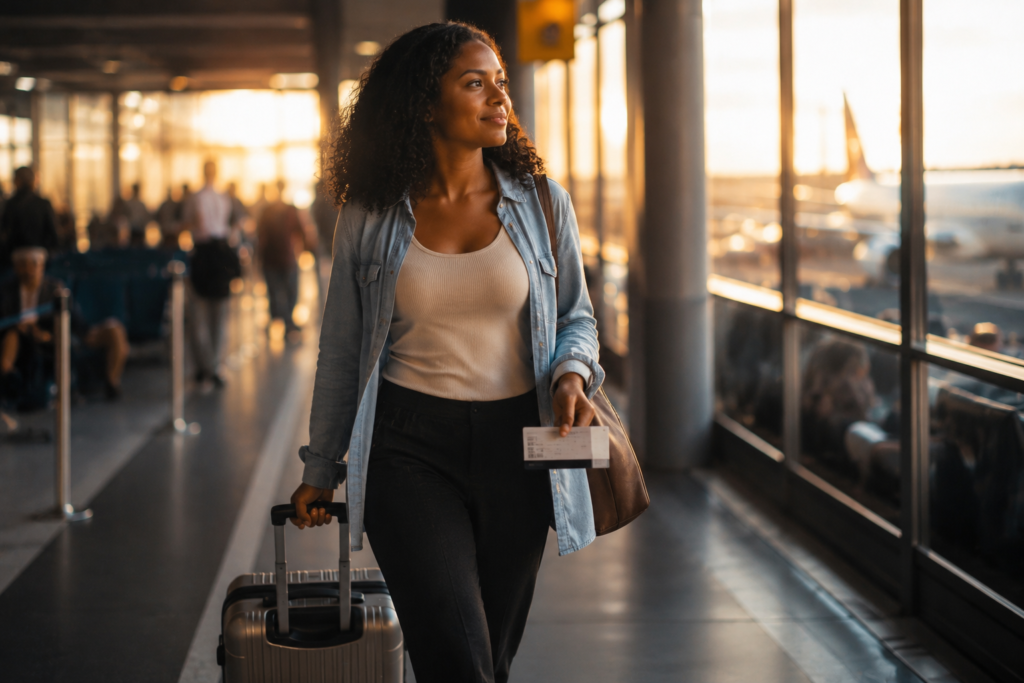 Best countries for women traveling alone — solo female traveler sitting at an outdoor café table in Le Marais, Paris, representing confidence and connection while traveling solo