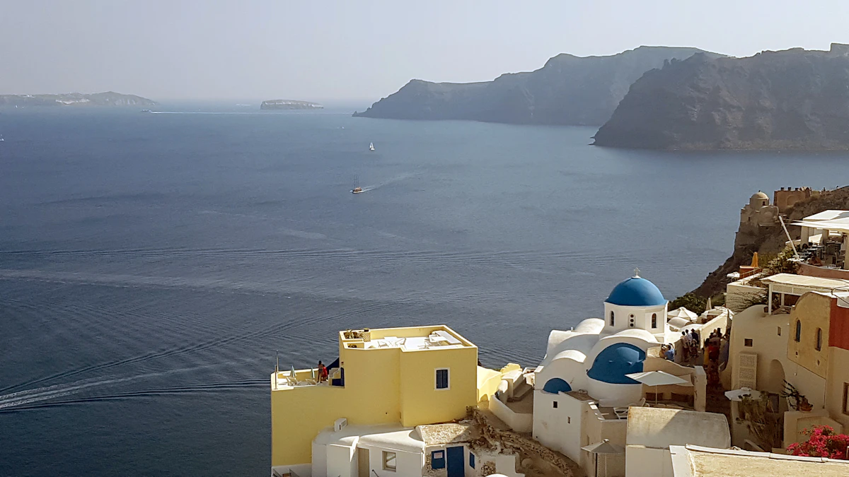 Coastal village beside the sea in Greece